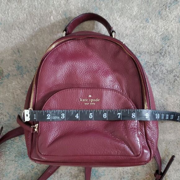 Kate Spade Burgundy Backpack Textured Leather Adjustable Straps main image 14